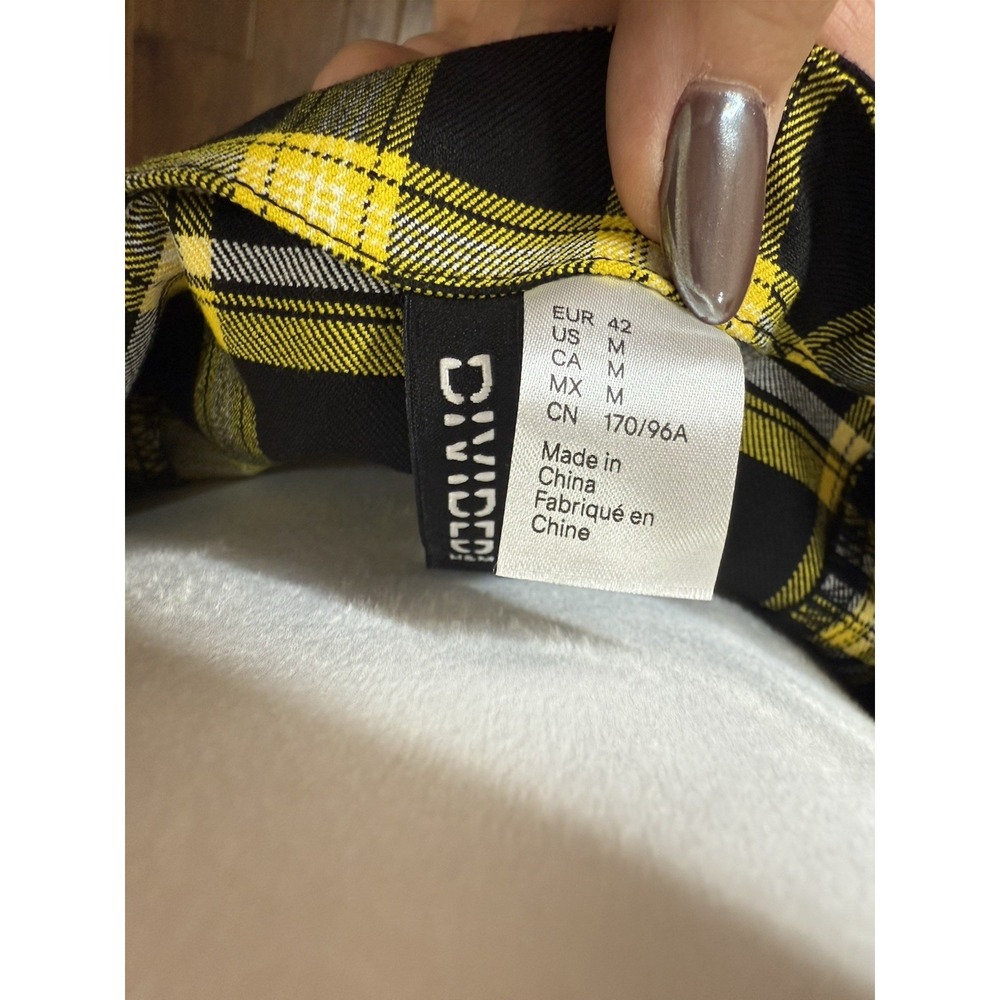 Y2K Mini Dress M Yellow Plaid Academia Preppy Grunge 90's Clueless Halloween Ret - Picture 5 of 5